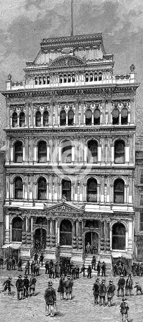 Exterior view of the New York Stock Exchange, 1885. Artist: Unknown