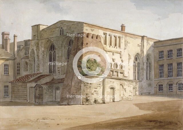 Exterior view of the Painted Chamber, Palace of Westminster, London, c1805. Artist: Frederick Nash