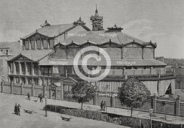 Exterior view of the Pignatelli Theatre, Saragossa, Aragon, Spain, 1878.  Creator: Unknown.