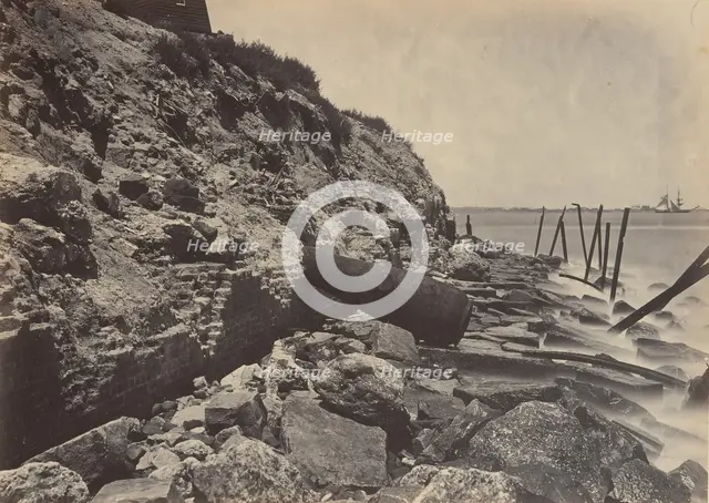 Exterior View of Fort Sumpter, 1860s. Creator: George N. Barnard.