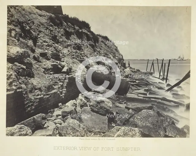 Exterior View of Fort Sumpter, 1866. Creator: George N. Barnard.