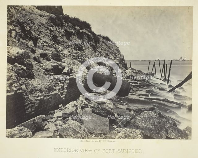 Exterior View of Fort Sumpter, 1866. Creator: George N. Barnard.