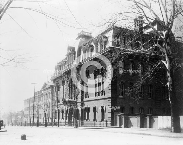 Exterior view of Georgetown Visitation Preparatory School, Washington, DC, between 1890 and 1910(?). Creator: Frances Benjamin Johnston.