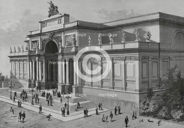 Exterior view, Palazzo delle Esposizioni, Rome, Italy, 1883. Creator: Bernardo Rico.