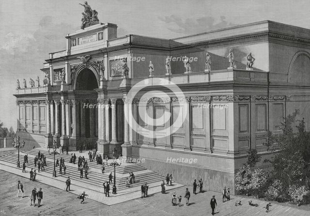 Exterior view, Palazzo delle Esposizioni, Rome, Italy, 1883. Creator: Bernardo Rico.