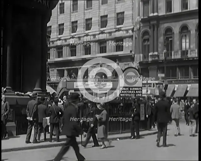 Exteriors of Buildings and UnderGround Station in London, 1931. Creator: British Pathe Ltd.