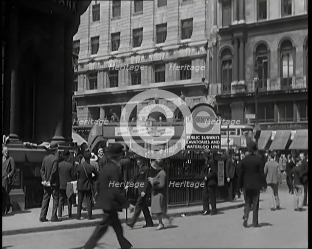 Exteriors of Buildings and UnderGround Station in London, 1931. Creator: British Pathe Ltd.