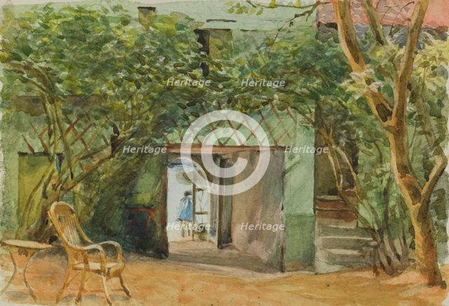 External view of a vine covered building, late 19th century or first half of 20th century. Creator: Agnes Mary Webster.