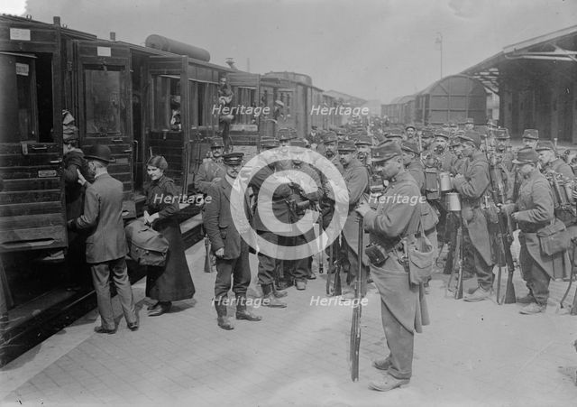 Extra-territorial French troops, Dunkerque, 1914. Creator: Bain News Service.