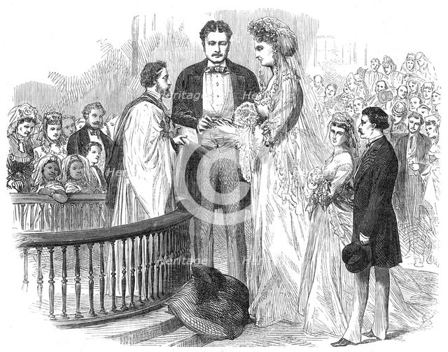 Extraordinary marriage at St. Martin's Church on Saturday last, 1871. Creator: Unknown.