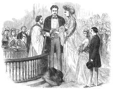 Extraordinary marriage at St. Martin's Church on Saturday last, 1871. Creator: Unknown
