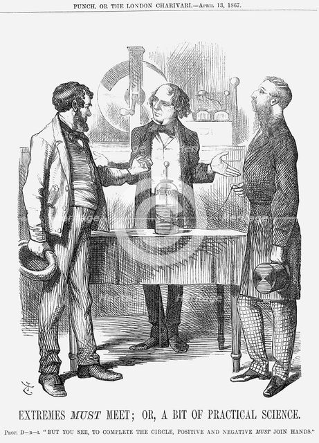 'Extremes Must Meet; or, A Bit of Practical Science', 1867. Creator: John Tenniel.