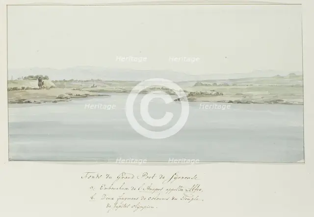 Extremity of the great port of Syracuse, 1778. Creator: Louis Ducros.