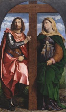 Exaltation of the Cross. Saints Constantine the Great and Helena, 1520-1522. Creator: Palma il Vecchio, Jacopo, the Elder (1480-1528)