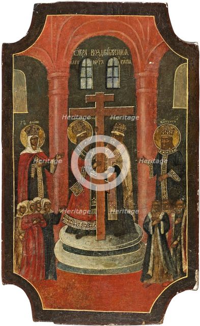 Exaltation of the Holy Cross, 18th century. Artist: Russian icon  