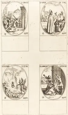 Exaltation of the Holy Cross; St. Aper; St. Euphemia; St. Lambert. Creator: Jacques Callot