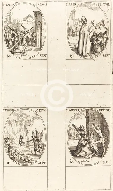 Exaltation of the Holy Cross; St. Aper; St. Euphemia; St. Lambert. Creator: Jacques Callot.