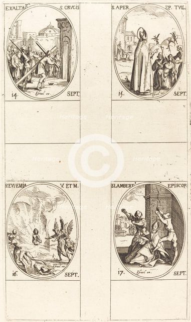 Exaltation of the Holy Cross; St. Aper; St. Euphemia; St. Lambert. Creator: Jacques Callot.