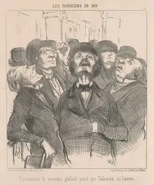 Examinant le nouveau plafond ..., 19th century. Creator: Honore Daumier