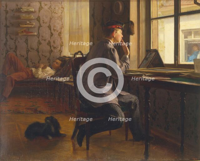 Examination preparation, 1864. Artist: Repin, Ilya Yefimovich (1844-1930)