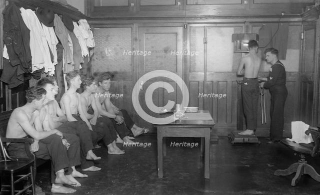 Examining naval volunteers, between c1915 and c1920. Creator: Bain News Service.