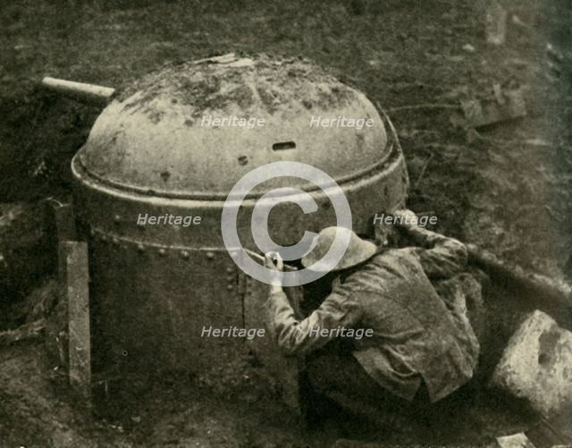 'Examining a Captured German Anti-tank Gun', First World War, c1917, (c1920).  Creator: Unknown.