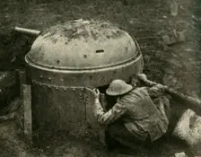 Examining a Captured German Anti-tank Gun First World War, c1917, (c1920). Creator: Unknown