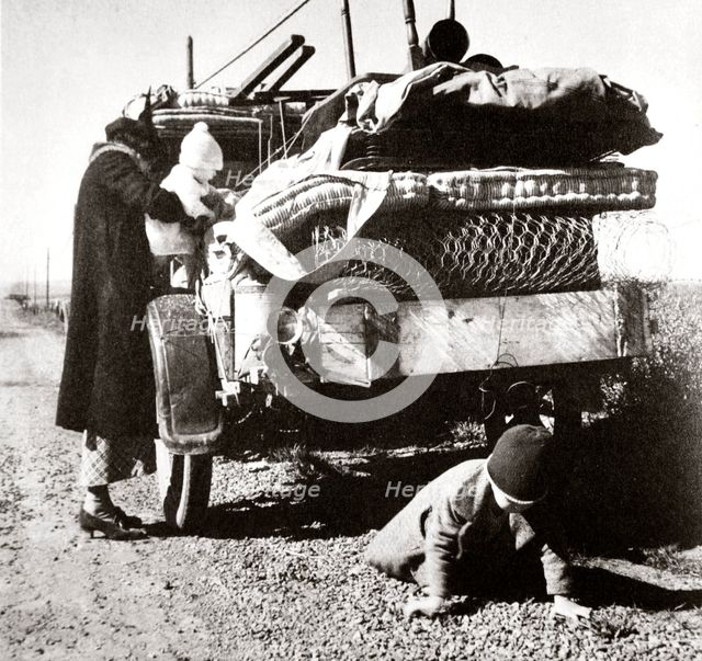 Example of the way that 'Okies' travelled west, 1937.  Creator: Unknown.