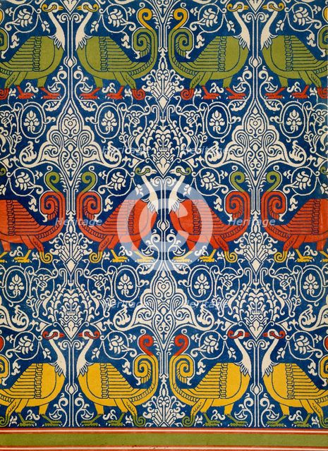 Example of printed Egyptian fabric, pub. 1877. Creator: Emile Prisse d'Avennes (1807-79).