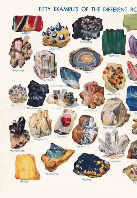 'Examples of the Different Rocks That Make Up The Earth's Crust', 1935. Artist: Unknown.