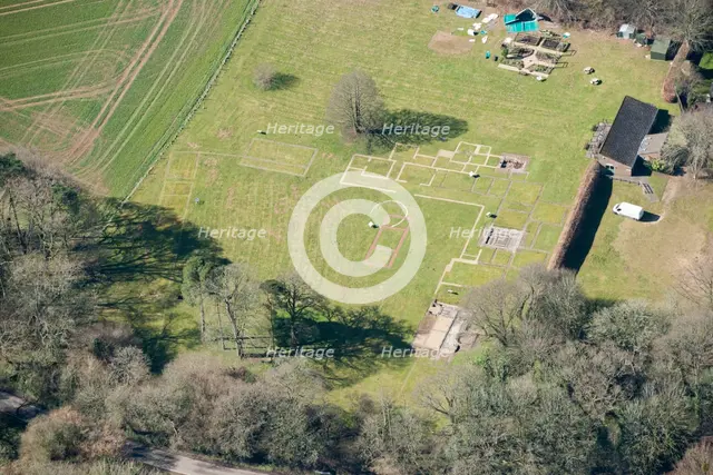 Excavated remains of Rockbourne Roman Villa, West Park, near Fordingbridge, Hampshire, 2016. Creator: Historic England.