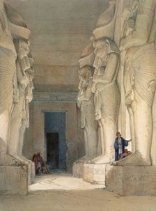 Excavated temple of Gyrshe, Nubia, 19th century. Creator: David Roberts