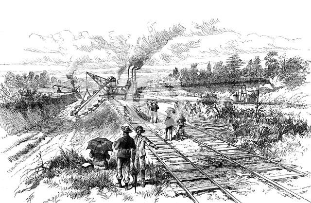 Excavating the Panama Canal, 1888. Artist: Unknown