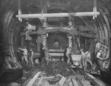Excavating a tube railway, Great Northern and City Railway, London, c1903 (1903). Artist: Pearson & Son Ltd