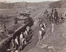 Excavating for "Y" at Devereaux Station, Orange & Alexandria Railroad, 1863. Creator: Andrew Joseph Russell