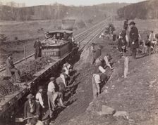Excavating for "Y" at Devereaux Station, Orange & Alexandria Railroad, 1863. Creator: Andrew Joseph Russell