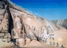 Excavation of the Great Temple of Ramesses II, Abu Simbel 1819. Artist: Louis M. A. Linant de Bellefonds