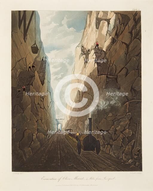 'Excavation of Olive Mount, 4 miles from Liverpool', 1831. Artist: Thomas Talbot Bury.