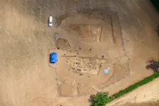 Excavation of Roman villa complex, Rutland, East Midlands, 2022. Creator: Damian Grady