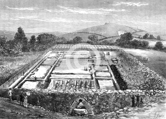 Excavations at the Roman Villa, Brading, Isle of Wight: Well-House, Hypocaust, and Basilica, 1881. Creator: Unknown.