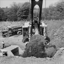Excavations on the route of the Birmingham to Preston Motorway (M6), Staffordshire, 27/05/1961. Creator: John Laing plc