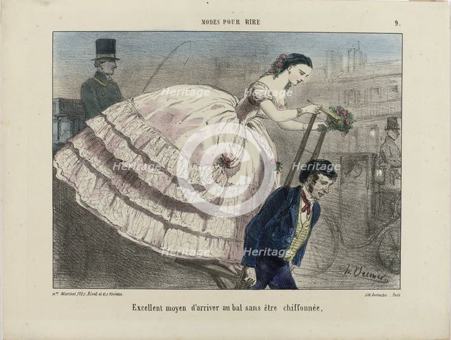 Excellent moyen d'arriver. From Modes pour rire, 1855-1859. Creator: Vernier, Charles (1813-1892).