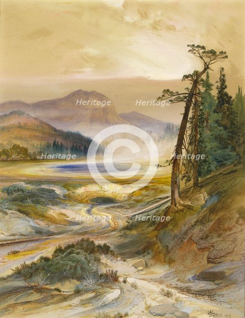 Excelsior Geyser, Yellowstone Park, 1873. Creator: Thomas Moran.