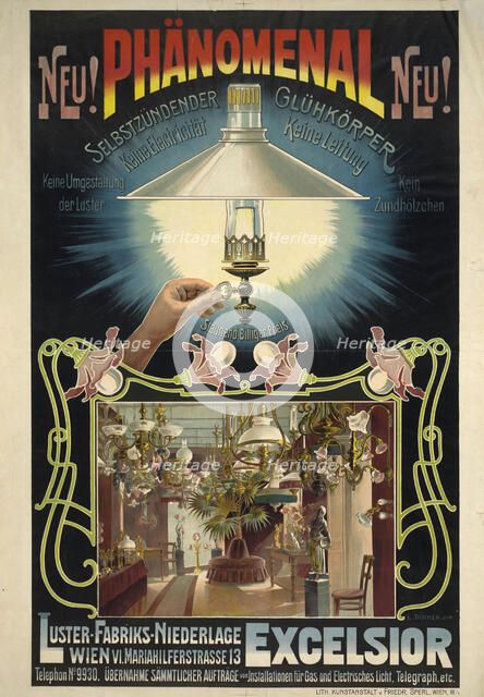 Excelsior. Self-igniting incandescent body, ca 1895-1900. Creator: Döcker, Eduard (active Second Half of the 19th cen.).