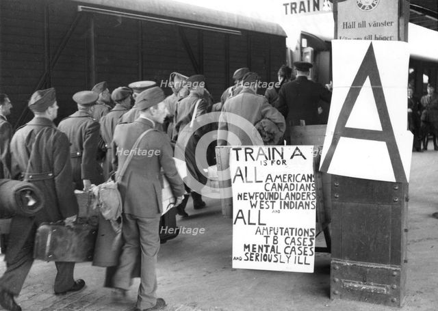 Exchange of prisoners of war, Trelleborg, Sweden, September 1944. Creator: Unknown.
