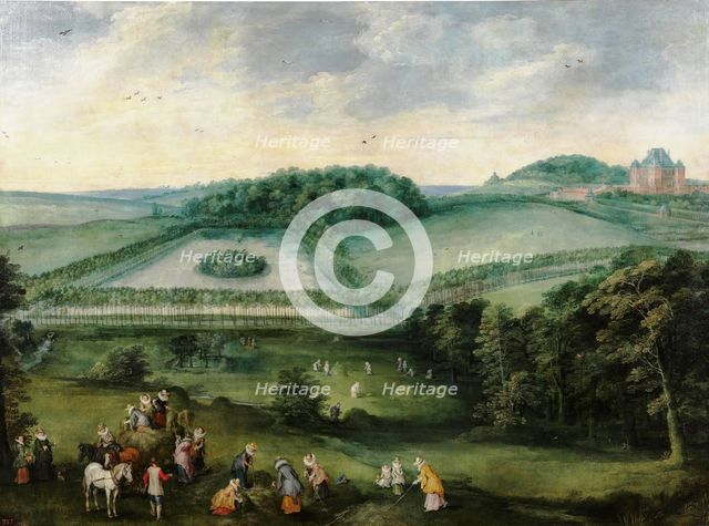 Excursion in the Countryside of Infanta Isabel Clara Eugenia, 1600-1625.  Creators: Jan Brueghel the Elder, Joos de Momper, the younger.