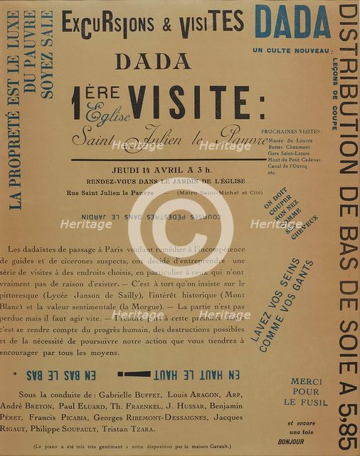 Excursions et visites dada. 1ère visite: Eglise Saint Julien le Pauvre, 1921. Creator: Historic Object.