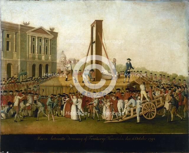 Execution of Marie-Antoinette, October 16, 1793, between 1793 and 1798. Creator: Unknown.