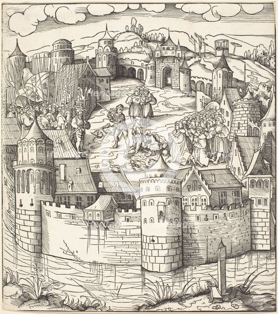 Execution of a Man at a Market-Place of a Town, 1514/1516. Creator: Leonhard Beck.