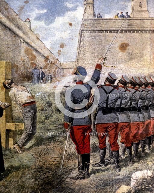 Execution of insurgents in the moats of the Castle of Montjuic, convicted by sacking the churches…